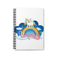 Unicorn Spiral Notebook - Ruled Line, Magical Fantasy Journal, Cute School