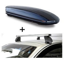 Dachbox VDPMAA460L+Dachträger K1P Alu für für VW Polo III 6N2 3-5Türer 99-03
