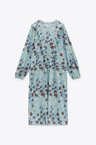 NWT ZARA WOMAN MIDI FLORAL DRESS WITH RUFFLES SIZE S SS21 1165/015 - Picture 4 of 6