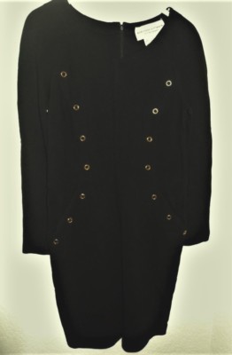 Vintage Adrienne Vittadini Black Dress 100% Cotton Size Petite New with  Tag