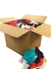 Colored Knit Rags - Cleaning Wiping Cloth - 50 LB Box 