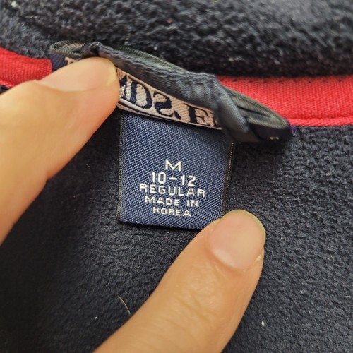 Lands' End Red Fleece Jacket Women Full Zip Zip Pocket Front Size Medium 10-12 - Picture 4 of 12
