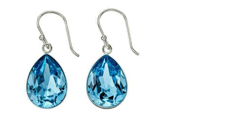 Boucles D'oreilles En Aigue-marine Et Argent 925 - Clous - Occasion