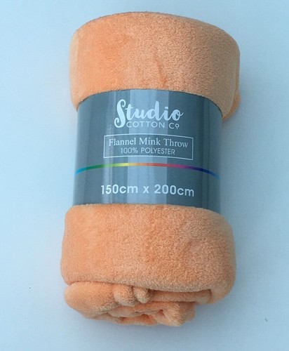 STUDIO COTTON Soft Flannel Mink Throw Fleece Blanket - Picture 29 of 53