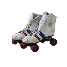 Vintage Roller Derby Skates Red White Blue Size 4 Youth Kids