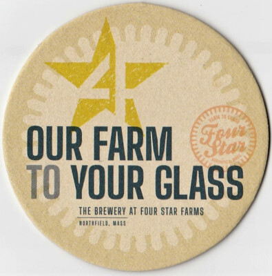 Brewery At Four Stars Farm Beer Coaster Northfield MA