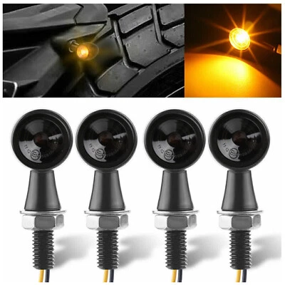 GEARZAAR Mini Led Blinker schwarz getönt Motorrad Quad Top Qualität 1 Paar E-geprüft