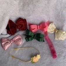 Lot Of 7 Made By Hand Girls Hair Barrettes / Bows  Headbands  611