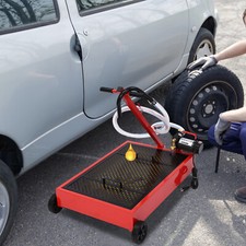 Oil Drain Pan Low Profile With Electric Pump 120w And Wheels Car Truck 17gal Oil Drain Pan Low Profile With Electric Pump 120w And Wheels Car Truck 17gal