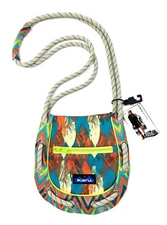 Kavu Phoenix Feather Slingshot Bag Crossbody Rope Straps Colorful Purse Boho NWT