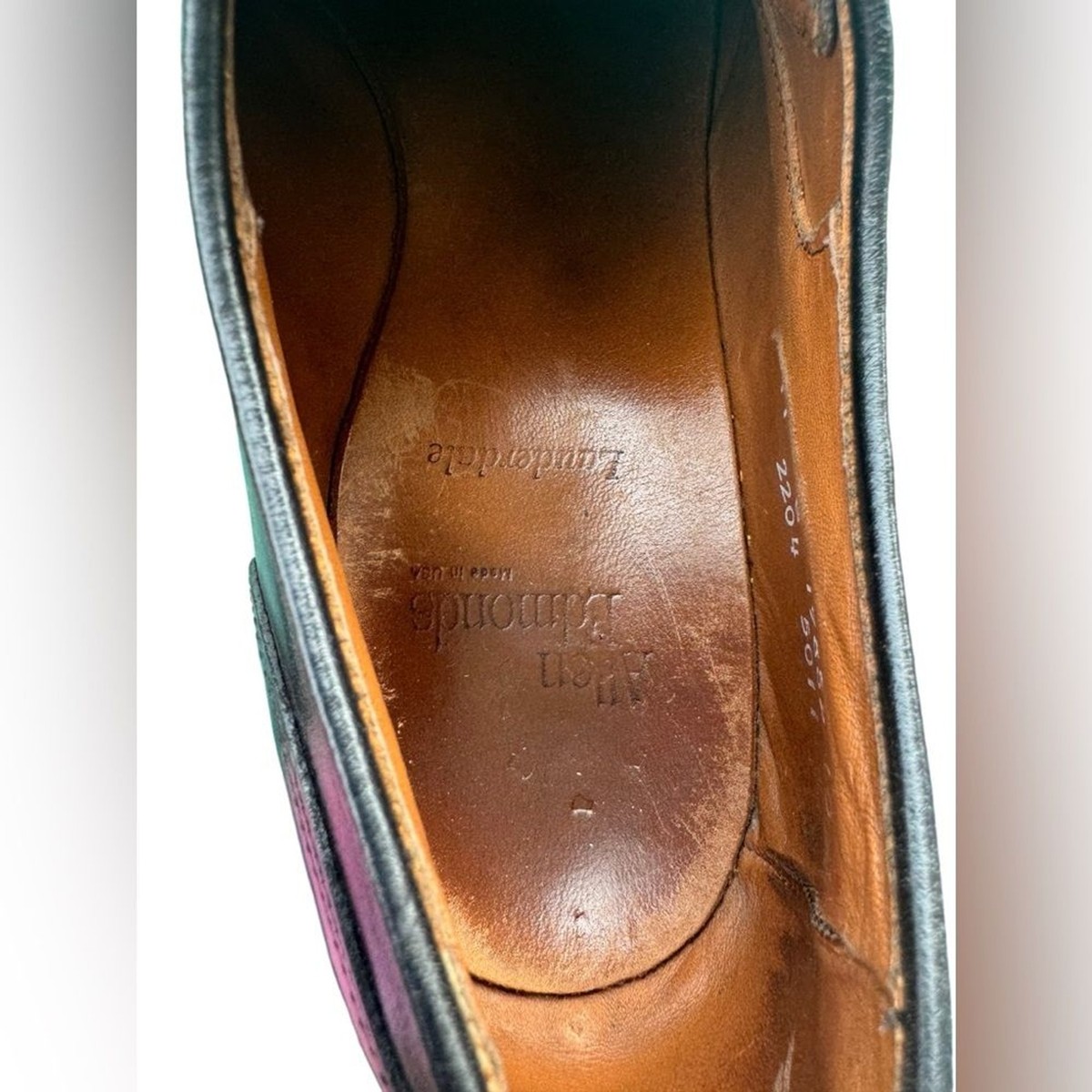 Allen Edmonds Lauderdale Woven Cap Dress Derby Leather Shoes Black Size 11 B Allen Edmonds Lauderdale Woven Cap Dress Derby Leather Shoes  main image 4
