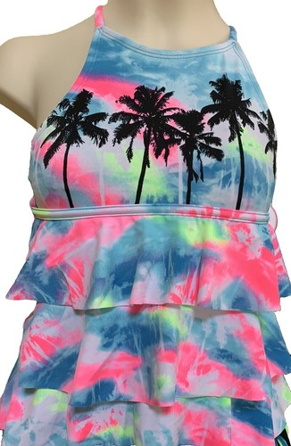 Kanu Surf Waverly UPF 50+ Beach Sport Criss-Cross Tankini da Ragazza, Gigi Viola, 10