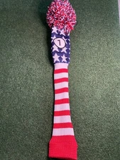 Driver Fairway Knit Red White Blue Stripes Pom Pom Head Covers Maxfli