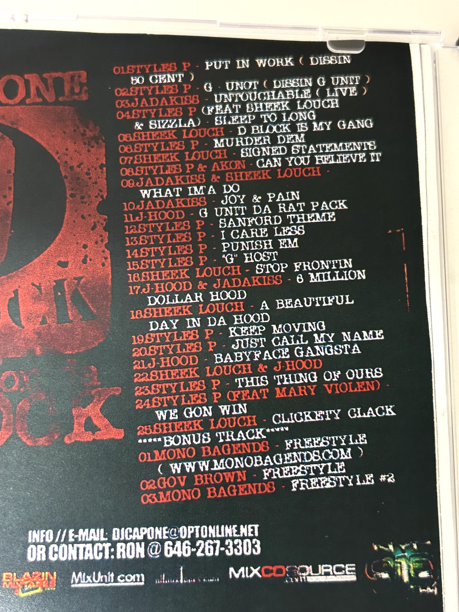 DJ CAPONE D-BLOCK BACK ON DA BLOCK JADAKISS STYLES P SHEEK