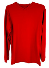 Vintage Nike Long Sleeve Dri Fit Mens V Neck Shirt Small Made in USA Stretch