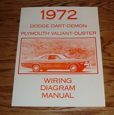 1972 Dodge Dart Demon Plymouth Valiant Duster Wiring Diagram Manual 72 1972 Dodge Dart Demon Plymouth Valiant Duster Wiring Diagram Manual 72