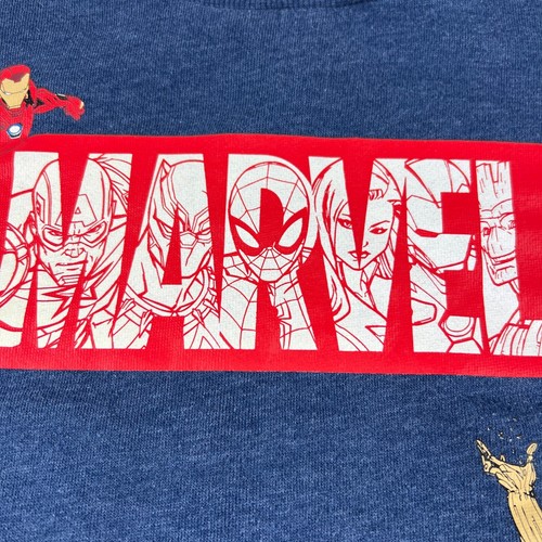 Marvel Avengers Sweatshirt Youth Large Blue Faded Pullover Crewneck Iron Man - Picture 3 of 14
