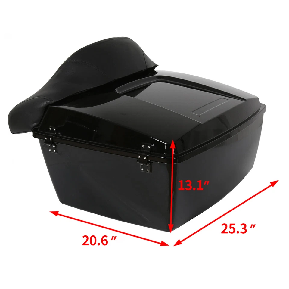 Baú de motocicleta King com bagageiro de montagem para 97-08 Harley Road Street Glide - Imagem 2 de 4