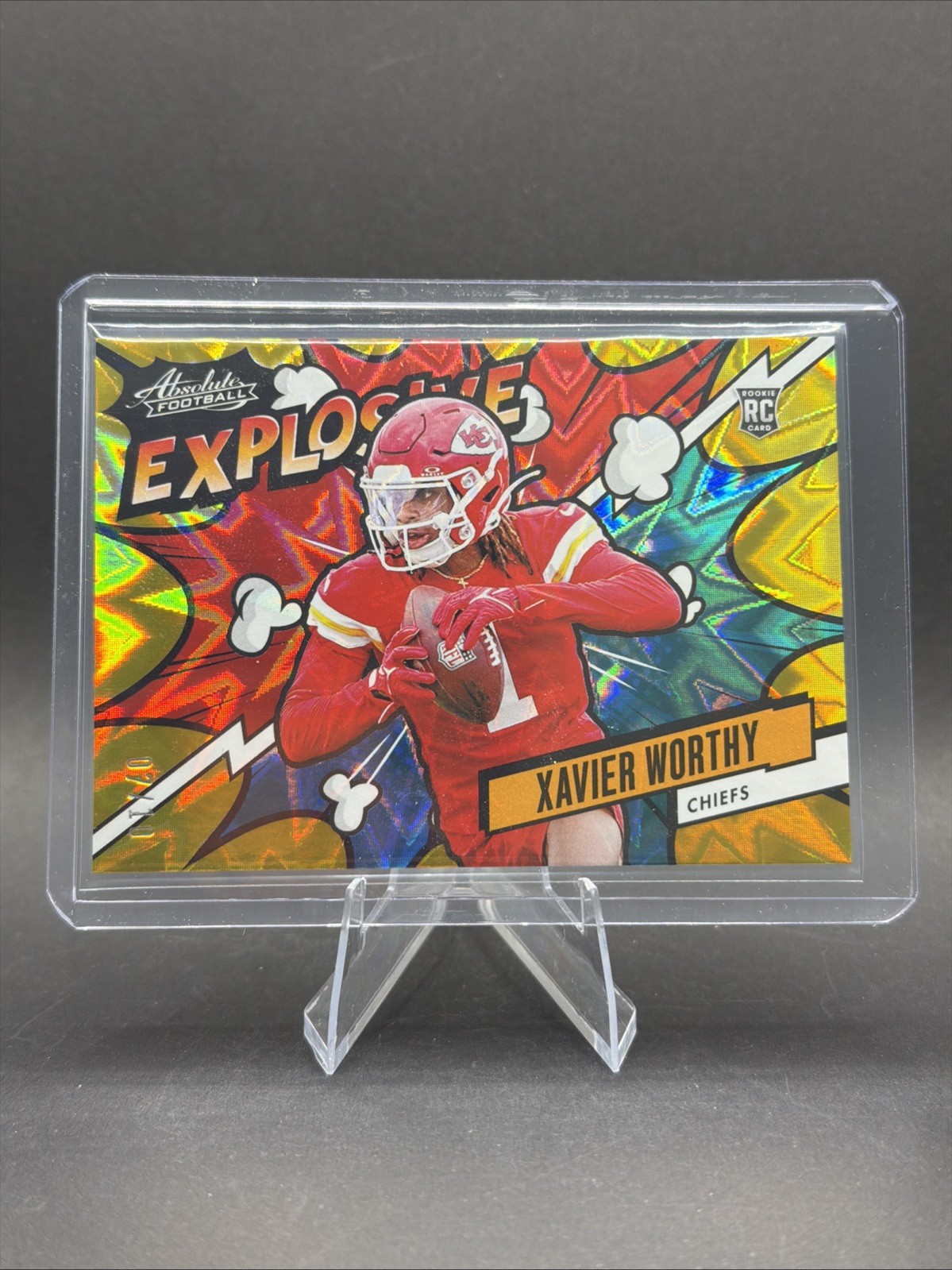 2024 Panini Absolute - Explosive Xavier Worthy /10 Gold #EX-XWY (RC)