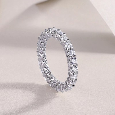 Laborgefertigter Diamant 2,3 kt Rundschliff Testpass VVS1/D/Ausgezeichneter Ewigkeitsring