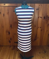 Banana Republic NEW w/Tags Red, White & Blue stripe Fitted Knit Midi Dress-Sz 2