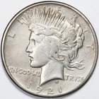 1921 Peace Silver Dollar High Relief Very Fine (VF)