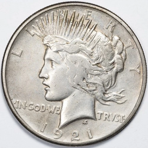 1921 Peace Silver Dollar High Relief Very Fine (VF)