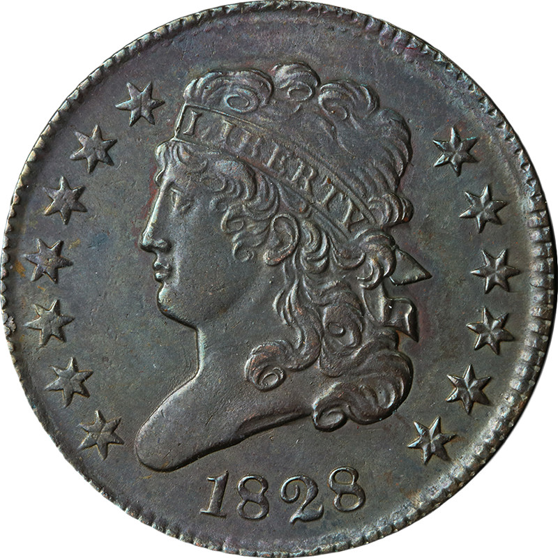 1828 Classic Head Half Cent '13 Stars' Choice AU/BU C-3 R.1 Superb Eye Appeal