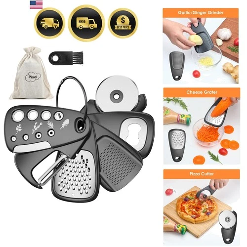 Kitchen Unique Gadgets Set 6 Pieces, Space Saving, Cheese Grater, Bottle Open...