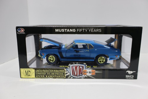 M2 1970 Ford Mustang Boss 302, 50 Years, Blue, Wal-Mart, S01 13-14, 1/24 CHASE