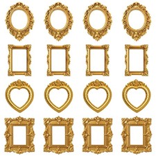16Pcs Small Gold Picture Frames Set, Mini Gold Frames, Mini Frames Bulk Suita...
