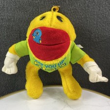 Vintage '82 Knickerbocker Pac-Man Plush Eat You Up Midway Hanger Beanie Doll Toy