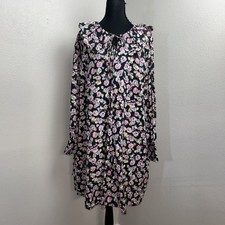 H&M Dress Women's XL Floral Tie Front Long Sleeve Boho Cottage Vintage Style