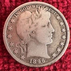 1896- O New Orleans   Silver Barber Half Dollar Key Date