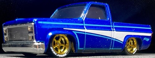 Hot Wheels Blue 83 Chevy Silverado CUSTOM Wheel & Tire Real Riders - Picture 3 of 6
