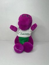 1992 Vintage Golden Bear Barney the Dinosaur Plush with White T-Shirt