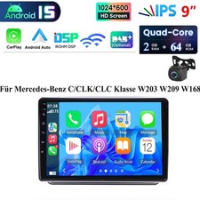F&uuml;r Mercedes-Benz C/CLK/CLC Klasse W203 W209 W168Autoradio Android15 Carplay SWC