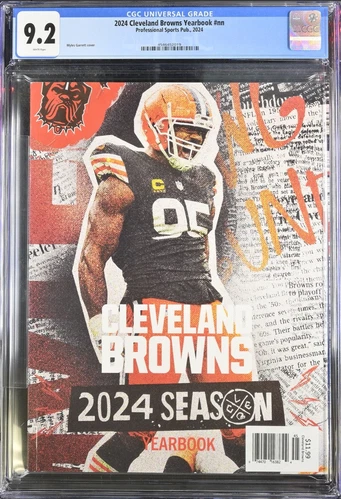 MYLES GARRETT CLEVELAND BROWNS RARE 2024 Program Yearbook NFL Dawg Pound CGC 9.2