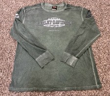 Harley Davidson Lynchburg Tennessee Long Sleeve T Shirt Green 2XL Power Perform