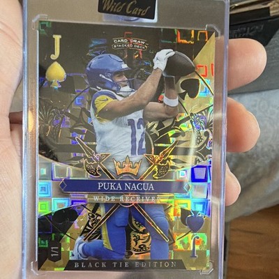 Wild Card Puka Nacua 2026 Card Draw Stacked Deck Black Tie 1/1 Rams NFL