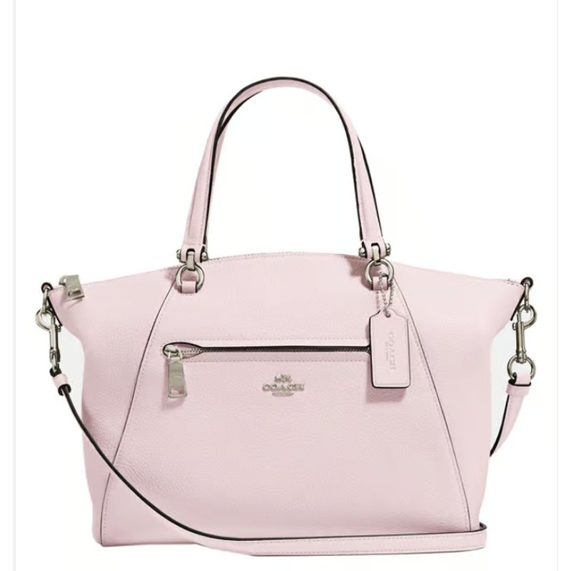 Designer Coach Pebbled Leather Prairie Crossbody Satchel in Blossom