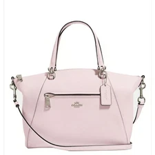 Designer Coach Pebbled Leather Prairie Crossbody Satchel in Blossom 