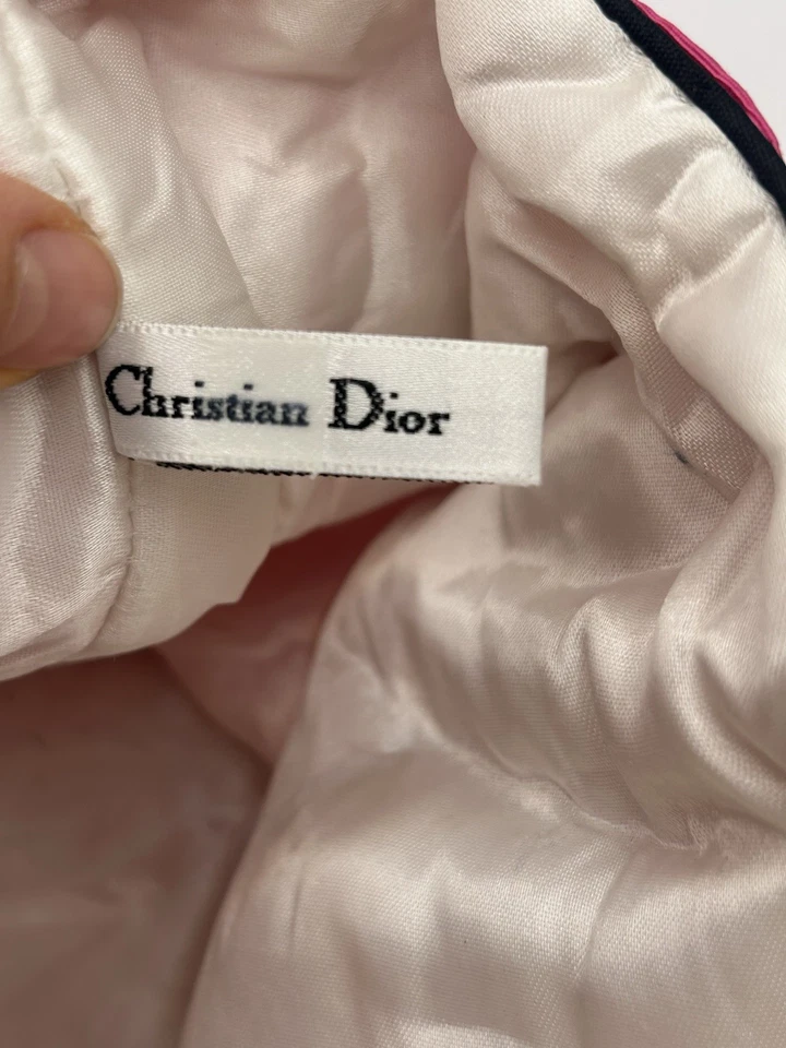 Bolso de Maquillaje Christian Dior Rosa con Cordón Satinado CD Logo Bolsa de Cosméticos De Colección Foto 2 de 4