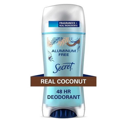 Lot of 8 - Secret Aluminum Free Deodorant - Coconut, 2oz - Gentle Skin