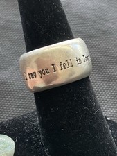 Signed 925 Sterling Silver Ring Size 7 Engrav...