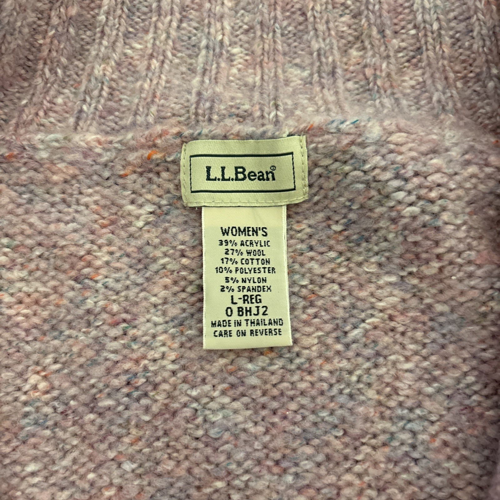 LL Bean Pink Cable Knit Collared Button Wool Blen… - image 10