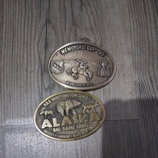 Brass Belt Buckles โ Excellent lot of 2 USA made