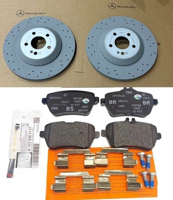 GEN Rear Brake Disc Rotors W/Brake Pad&Sensor For 2014-2017 Mercedes S550/550e