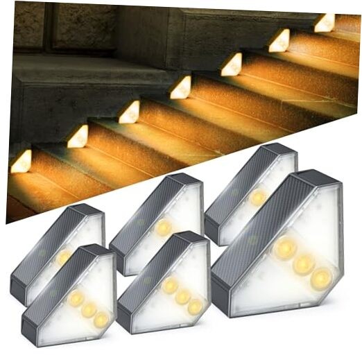 Solar Powered Waterproof Outdoor Stair Lights for Steps & Pathways