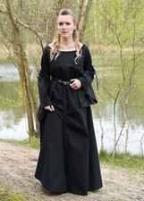 Mittelalter-Unterkleid Burglinde mit Trompetenärmeln, schwarz, Gr. L (47,97€/1St